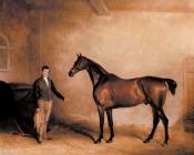 Mr Hogg's Claxton and a Groom in a Stable - 约翰·弗恩利